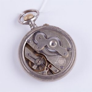 Pocket watch steel case with enamel dial. — image 4