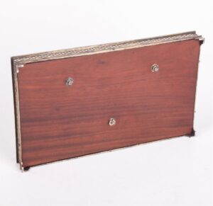 Antique French desk inkwell with red wood inserts — image 4