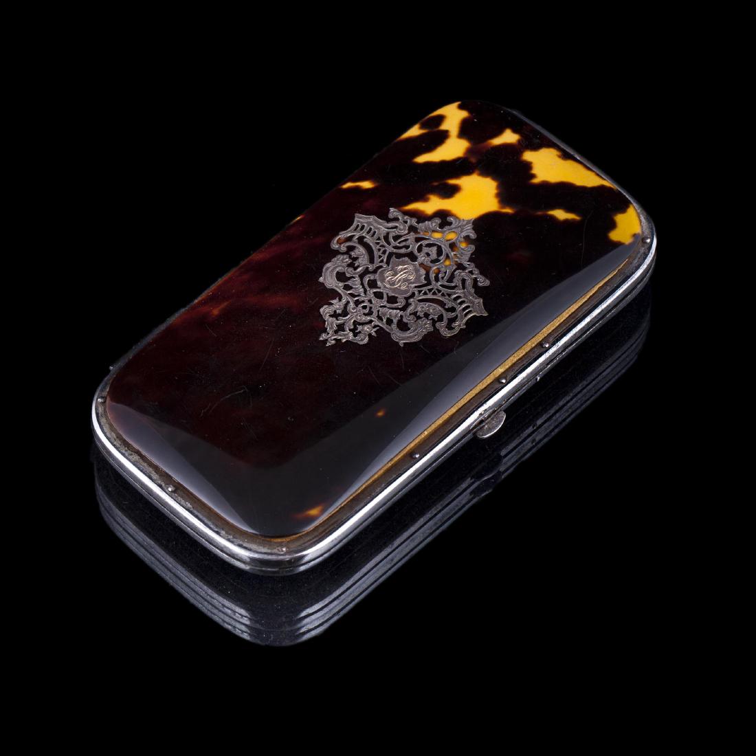 Antique French tortoise shell cigar case — image 1