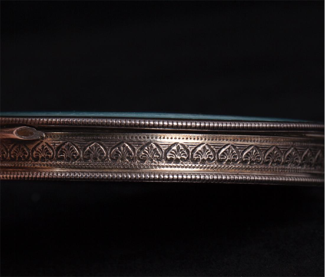 Antique silver and hand painted enamel powder box — image 7