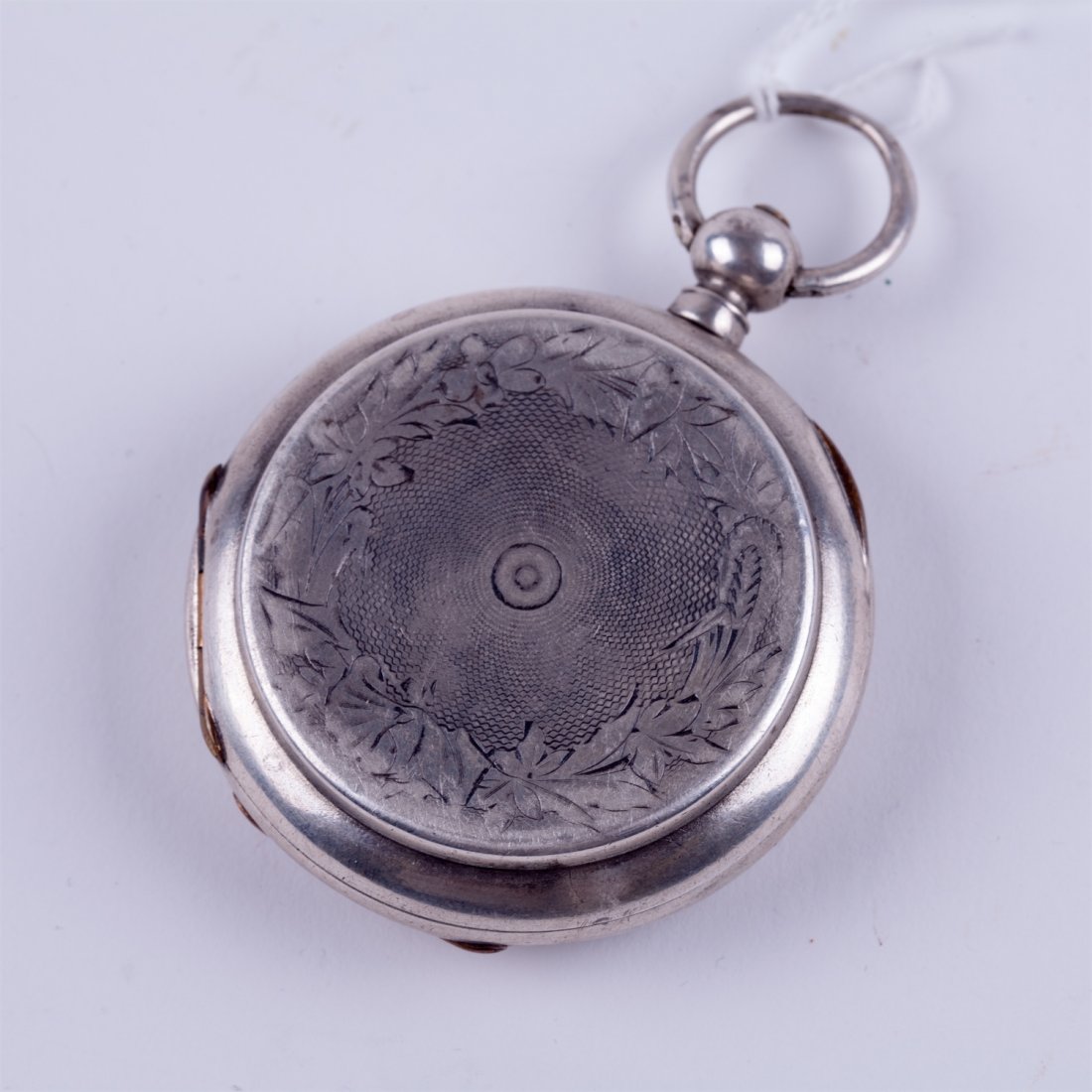 Silver "Qte Boutte" hunting pocket watch with enamel — image 2