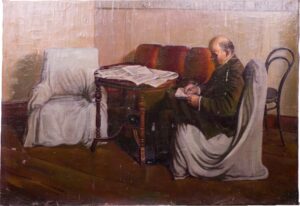 Soviet oil on canvas painting "Lenin in Smolniy". — image 2