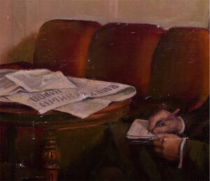 Soviet oil on canvas painting "Lenin in Smolniy". — image 3