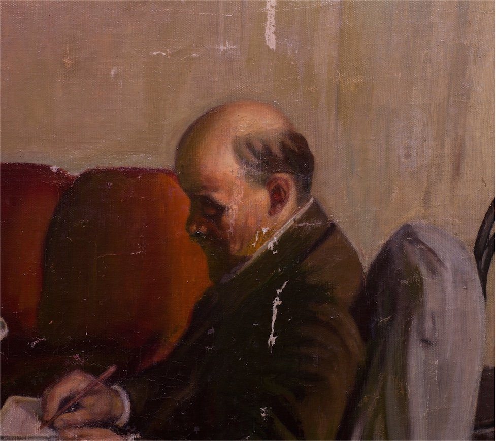 Soviet oil on canvas painting "Lenin in Smolniy". — image 4