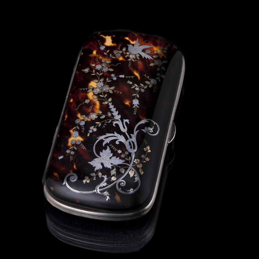 Antique French tortoise shell cigar case — image 1