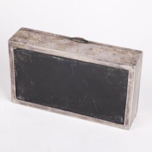 Antique silver cigar box with wooden inserts — image 3