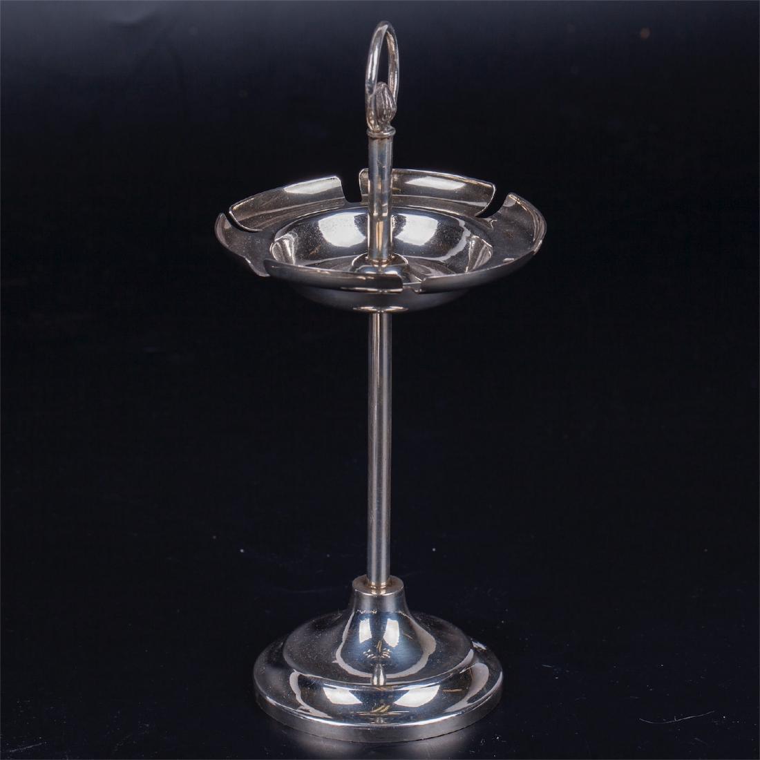 Set of 6-pieces of silver swizzle sticks on stand — image 2