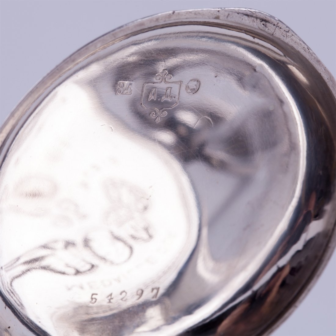 Silver "Qte Boutte" hunting pocket watch with enamel — image 4