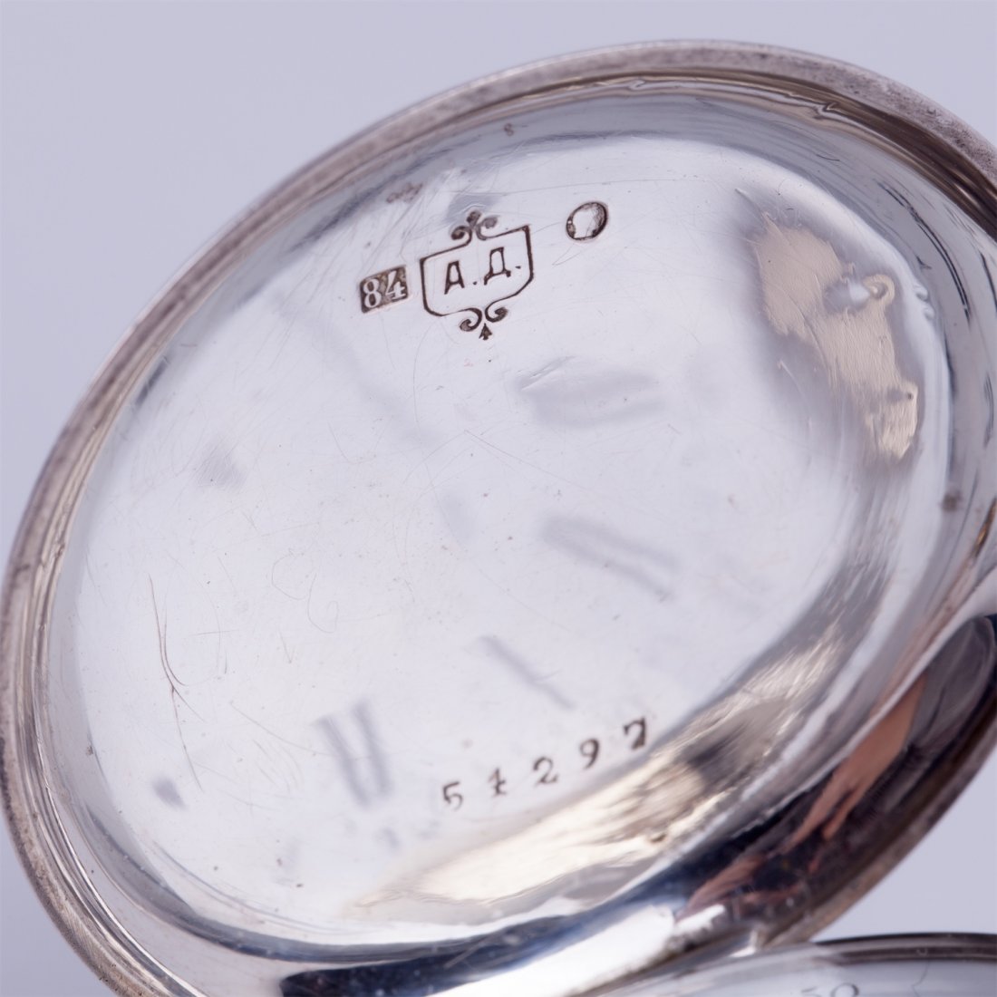 Silver "Qte Boutte" hunting pocket watch with enamel — image 7
