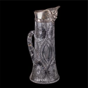 Huge Tiffany silver mounted cut glass pitcher — image 1