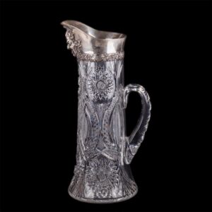 Huge Tiffany silver mounted cut glass pitcher — image 4