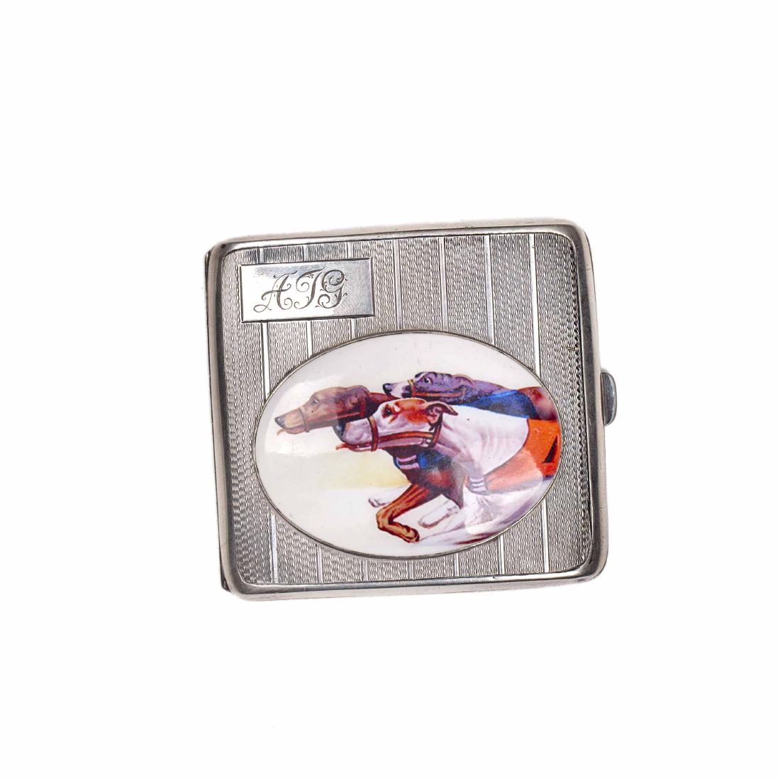 Sterling silver and enamel cigarette case — image 1