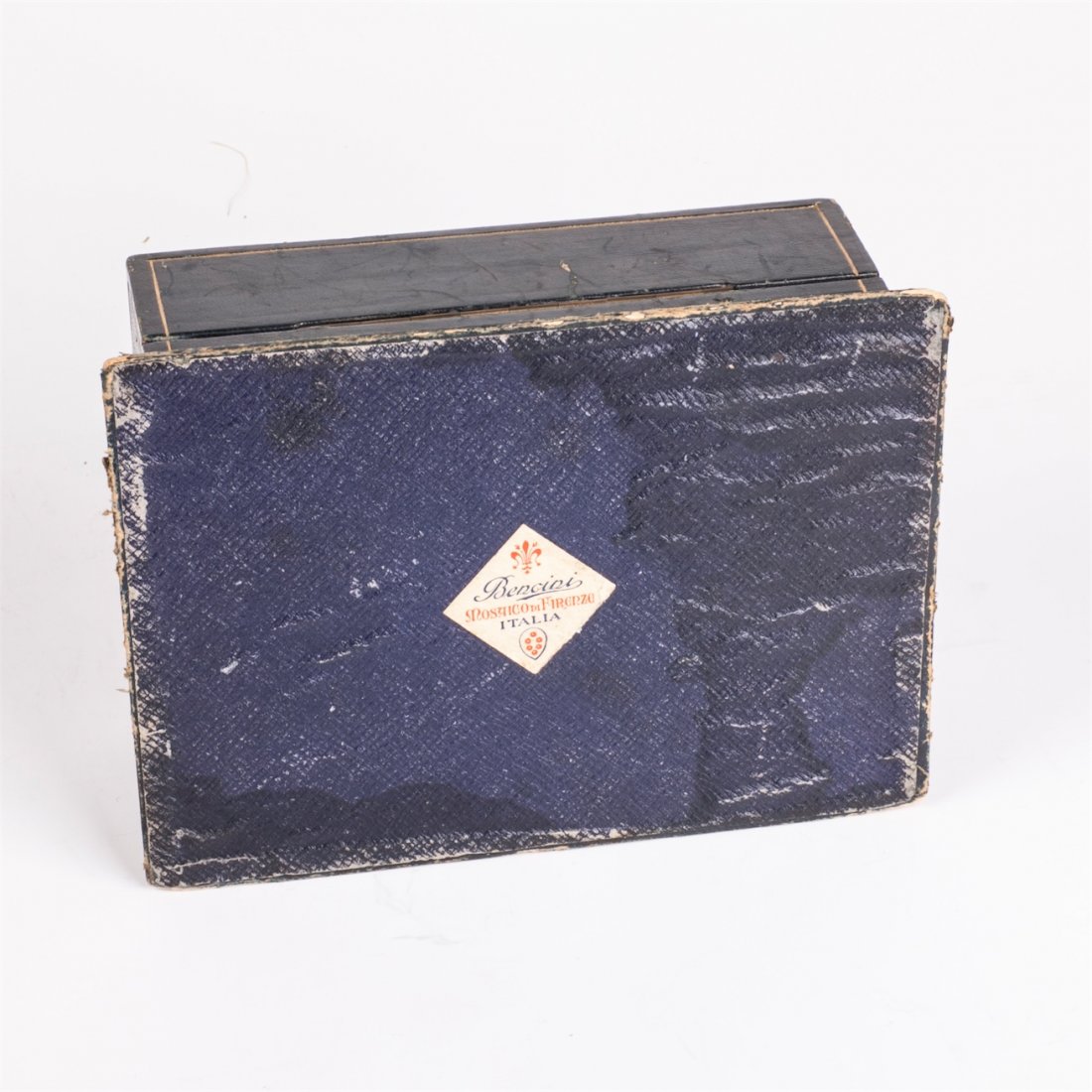 Wooden Italian micro mosaic cigarette case in leather — image 3