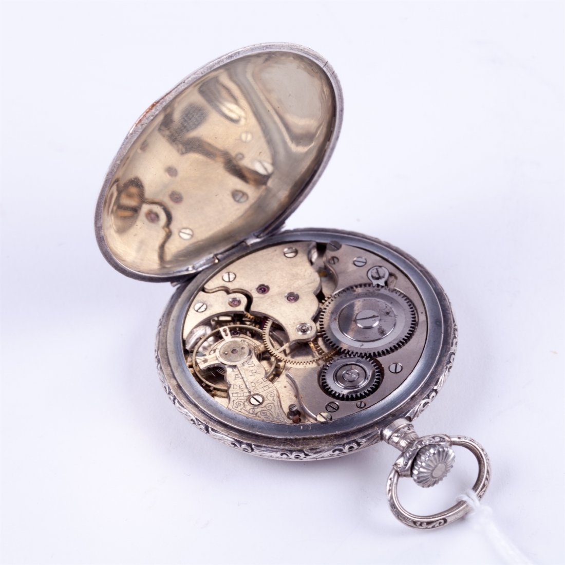 Open face pocket watch with hunting scene. — image 2