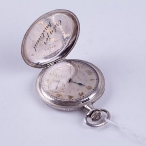 Hunting case silver pocket watch "Hislon". — image 2