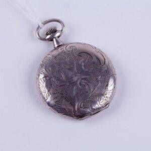 Hunting case silver pocket watch "Hislon". — image 4