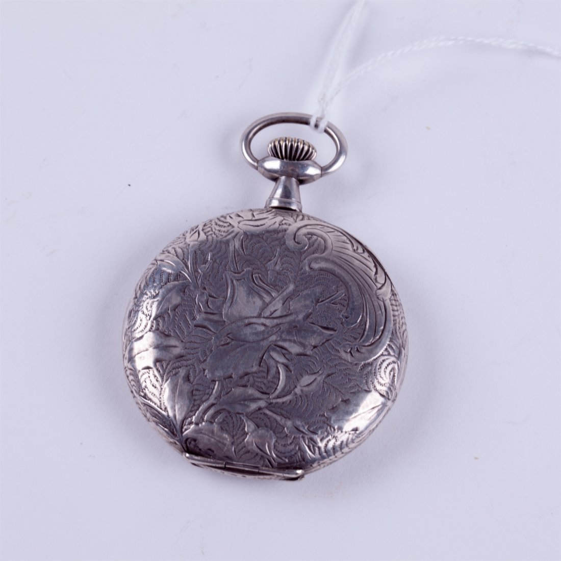 Hunting case silver pocket watch "Hislon". — image 5