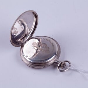 Hunting case silver pocket watch "Hislon". — image 7