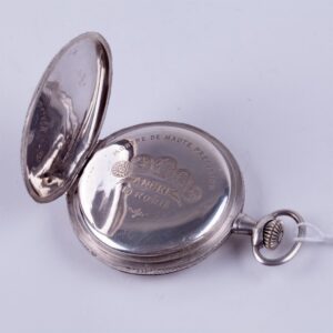 Hunting case silver pocket watch "Hislon". — image 8