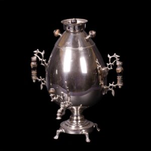 Rare Russian silvered brass samovar in the shape of — image 1