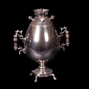 Rare Russian silvered brass samovar in the shape of — image 3