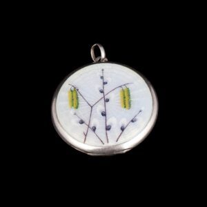Silver and guilloche enamel pendant — image 1