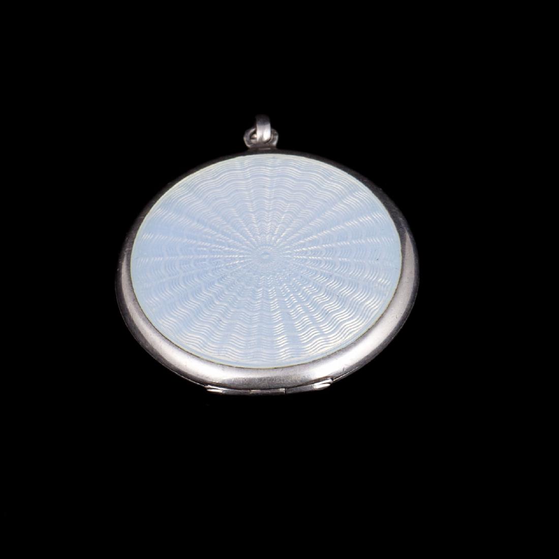 Silver and guilloche enamel pendant — image 2