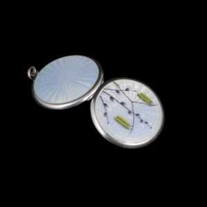 Silver and guilloche enamel pendant — image 4