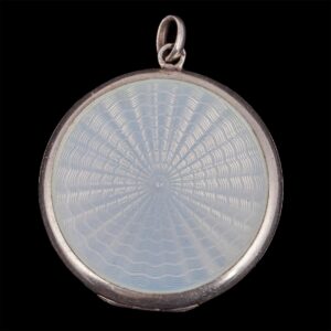 Silver and guilloche enamel pendant — image 6