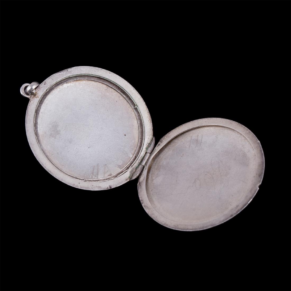 Silver and guilloche enamel pendant — image 7