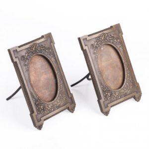 A pair of antique French bronze photo frames — image 1