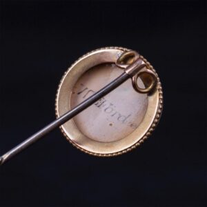 Gold and porcelain pin with Jack Russel dog head — image 3