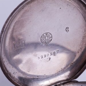 Hunting case silver pocket watch "Omega" — image 2