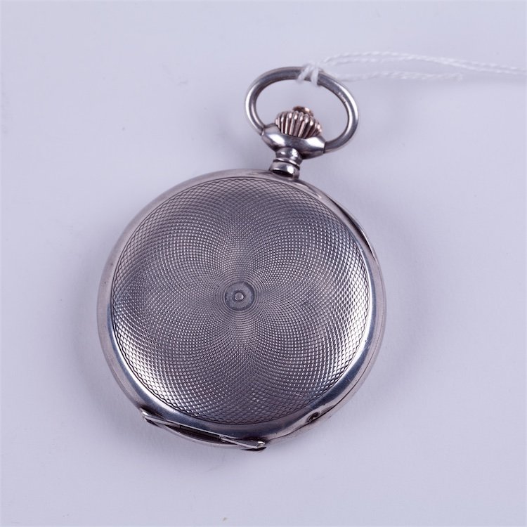 Hunting case silver pocket watch "Omega" — image 3
