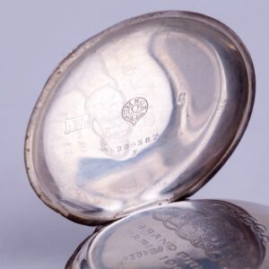 Hunting case silver pocket watch "Omega" — image 4