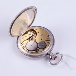 Hunting case silver pocket watch "Omega" — image 6