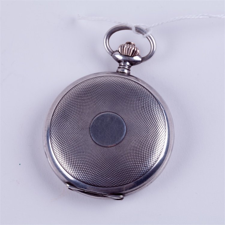 Hunting case silver pocket watch "Omega" — image 7