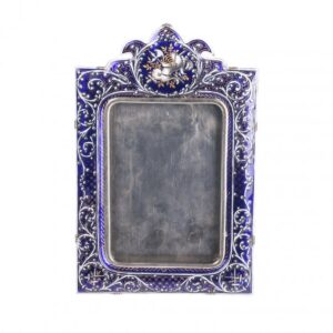 Antique photo frame with beautiful blue hot enamel — image 1