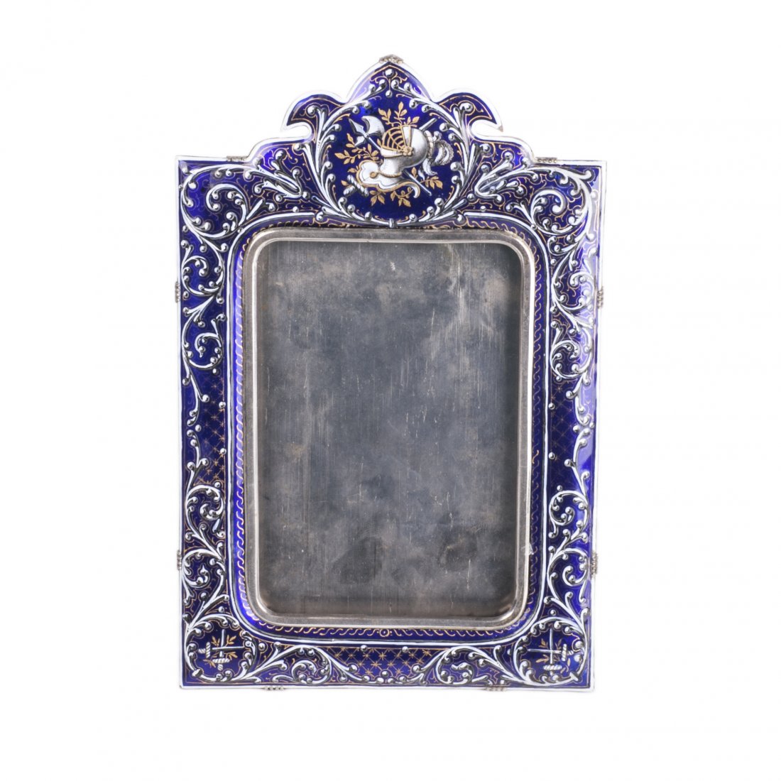 Antique photo frame with beautiful blue hot enamel — image 1