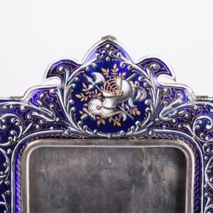Antique photo frame with beautiful blue hot enamel — image 2