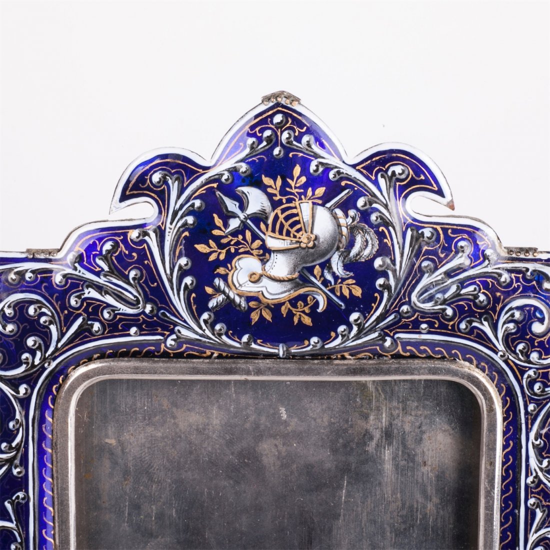 Antique photo frame with beautiful blue hot enamel — image 2
