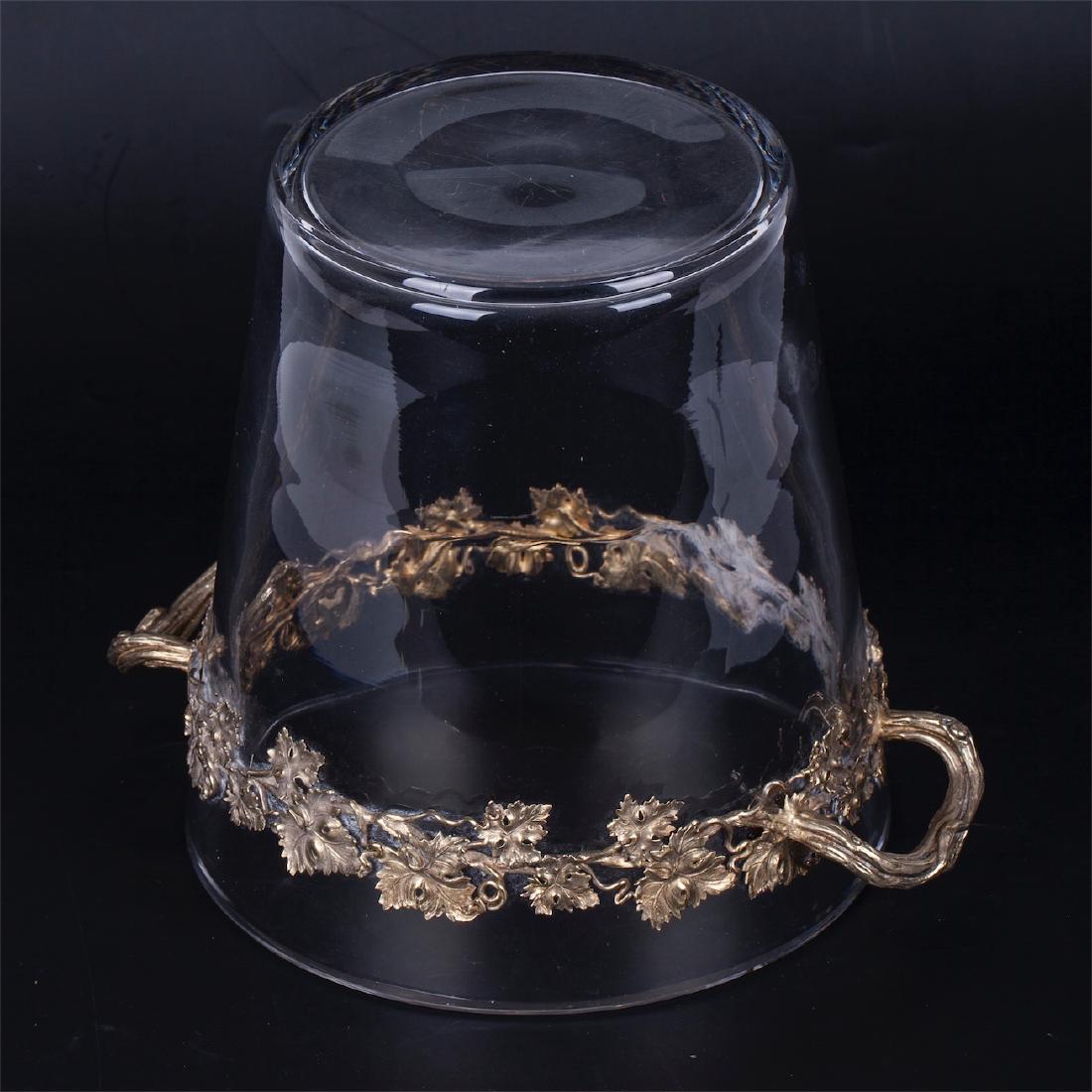 French champagne cooler with solid silver handles. — image 4