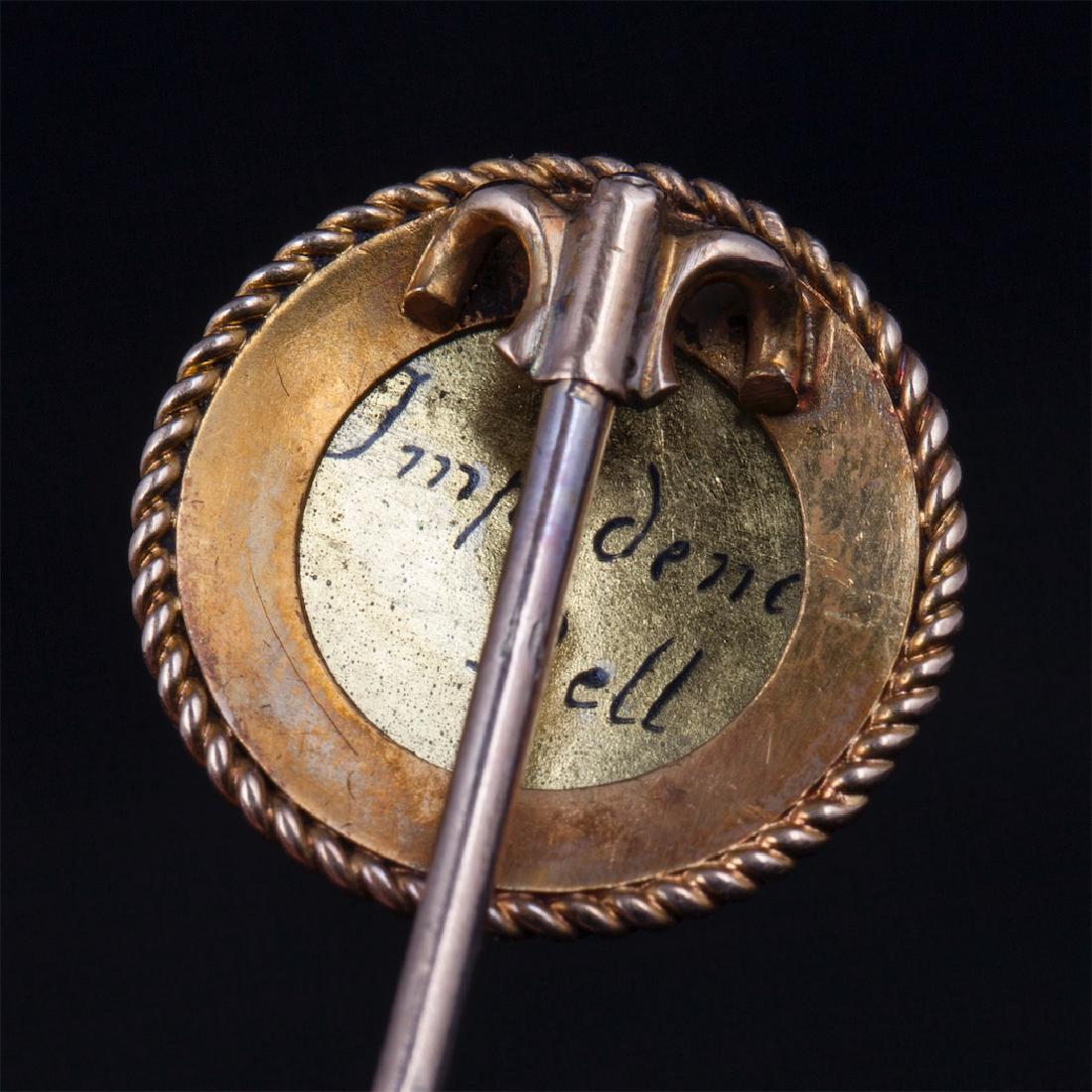 Gold and porcelain pin with Terrier dog head — image 3