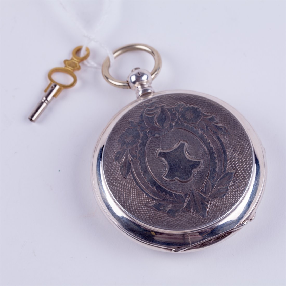 Silver Qte Boutte hunting pocket watch with enamel — image 2