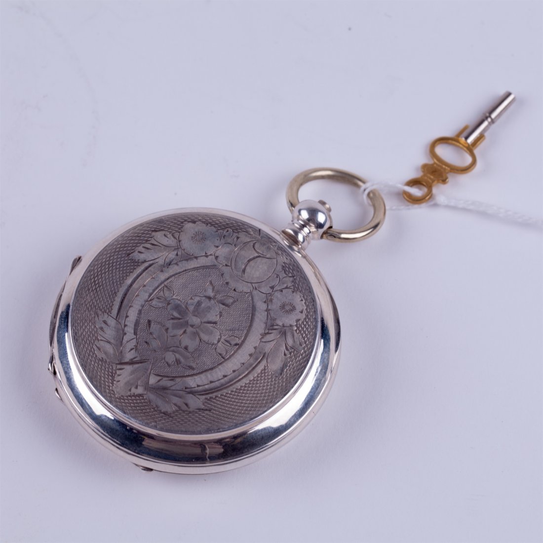 Silver Qte Boutte hunting pocket watch with enamel — image 3