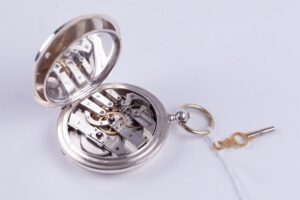 Silver Qte Boutte hunting pocket watch with enamel — image 6