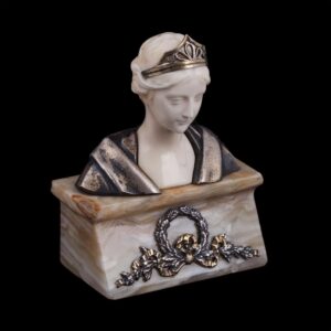 Antique bust of Josephine on onyx stand — image 1
