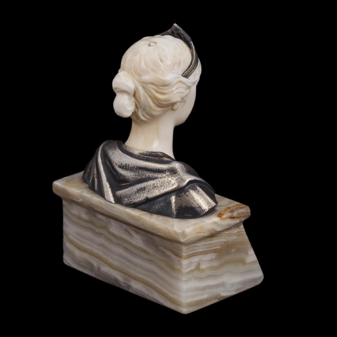 Antique bust of Josephine on onyx stand — image 2
