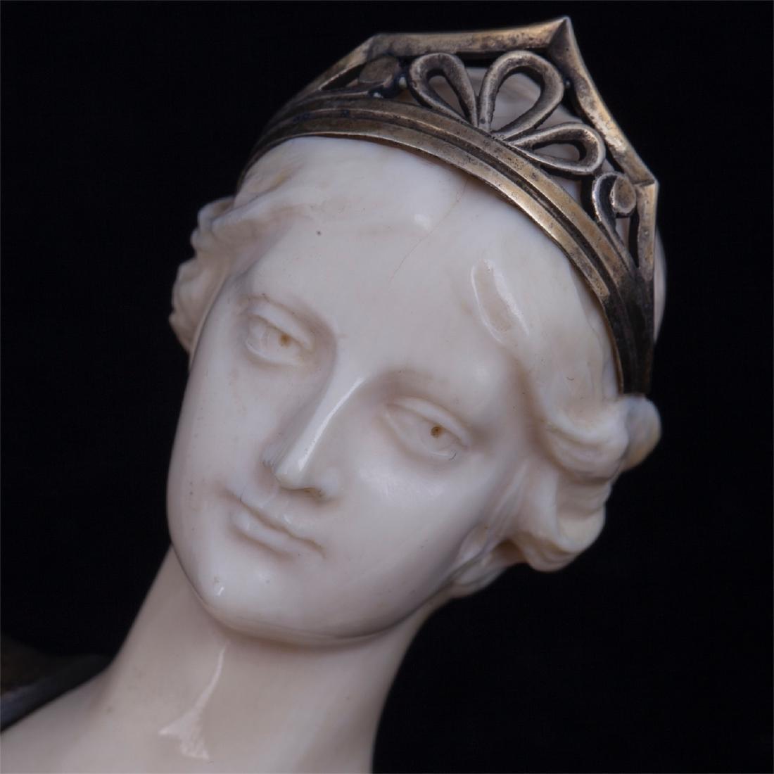 Antique bust of Josephine on onyx stand — image 4
