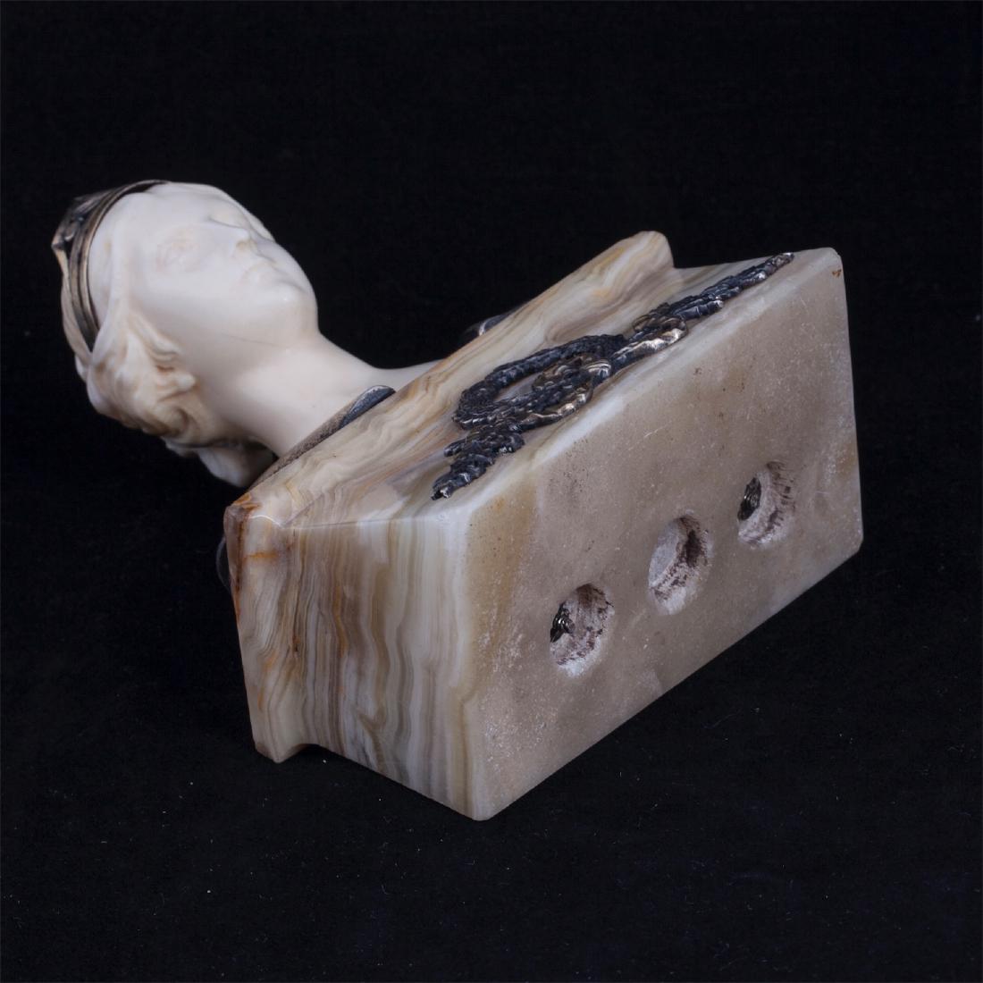 Antique bust of Josephine on onyx stand — image 5